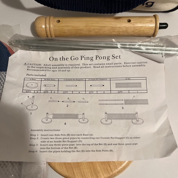 On The Go Ping Pong Set 2 Racket/Paddle Net Carry Case NWOT - Picture 5 of 7